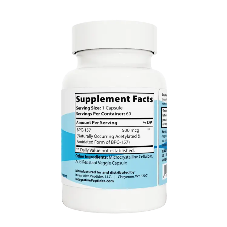 BPC-157 Pure Immediate Release 60 capsules supplement facts
