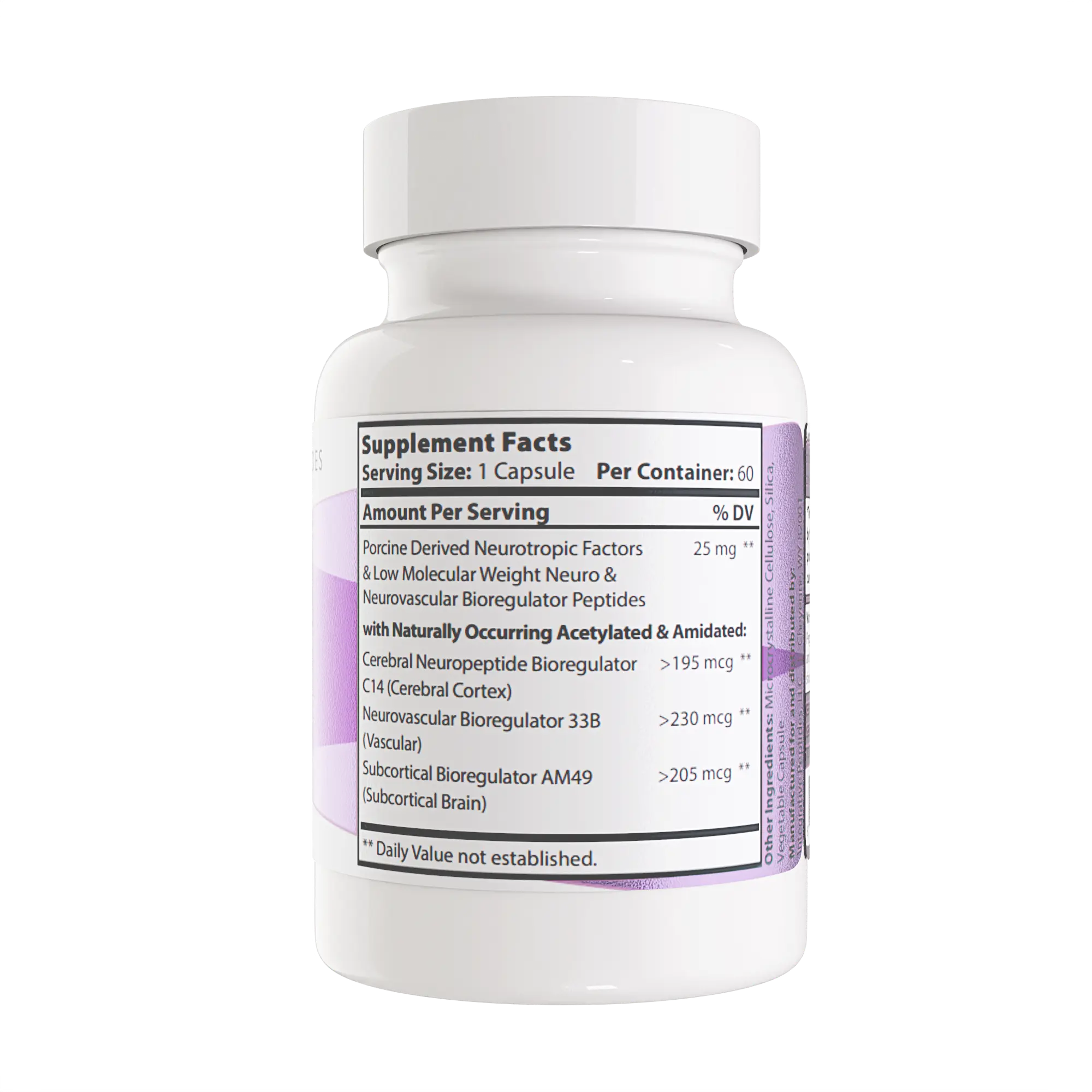 cognipep supplment facts 60 caps