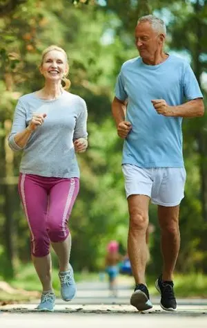 Integrative Peptides elderly couple jogging in the morning supported by peptides